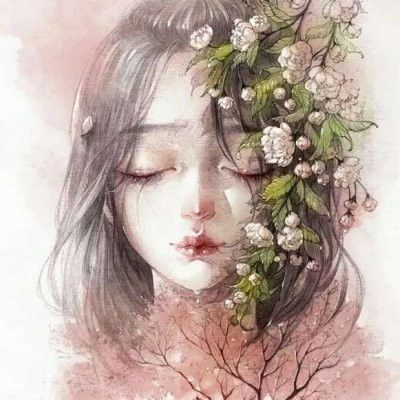 微信手绘头像女生简约气质