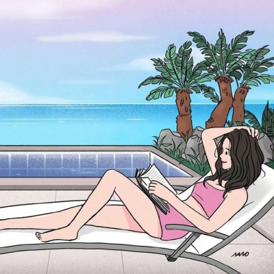 手绘插画头像女生