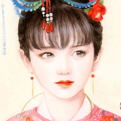 简约唯美古风美女绘头像图片