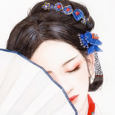 简约唯美古风美女绘头像图片