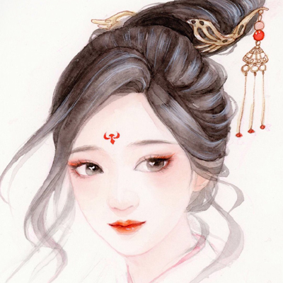 简约唯美古风美女绘头像图片