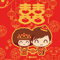 摩丝摩丝和仔仔的婚礼图片Q版头像大全