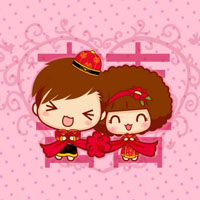 摩丝摩丝和仔仔的婚礼图片Q版头像大全