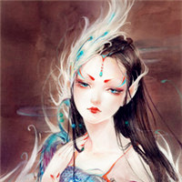 手绘水彩美女大美人头像图片古风范儿的