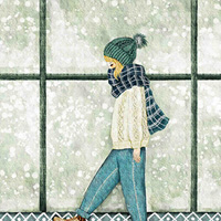 唯美插画头像女