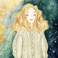 唯美插画头像女