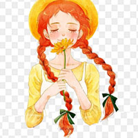 手绘水彩卡通头像