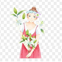 手绘水彩卡通头像