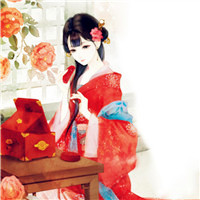 手绘古风少女头像唯美