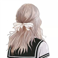 手绘背影女生头像