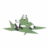 手绘小清新熊猫卡通头像