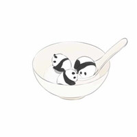 手绘小清新熊猫卡通头像