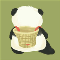 手绘小清新熊猫卡通头像