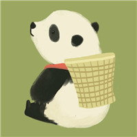 手绘小清新熊猫卡通头像