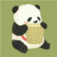 手绘小清新熊猫卡通头像