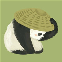 手绘小清新熊猫卡通头像