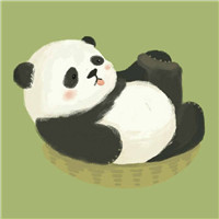手绘小清新熊猫卡通头像