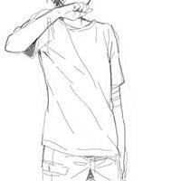 素描男生手绘黑白qq头像卡通版