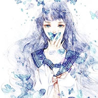 可爱卡通女孩手稿头像图片