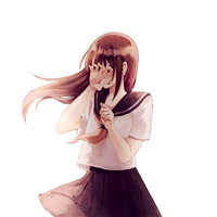 女生微笑哭泣伤感头像