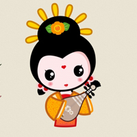 招财童子梦回大唐国画版Q版头像图片