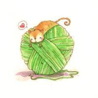 手绘水染画卡通头像