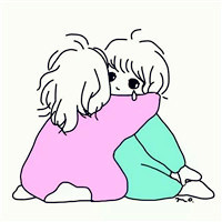 手绘极简可爱情侣头像
