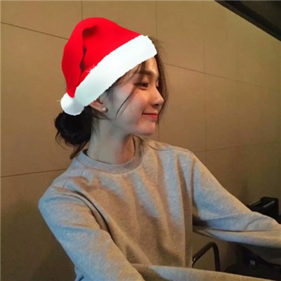 微信加圣诞帽头像女生小清新最新