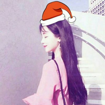 最新超萌可爱美女圣诞帽微信头像