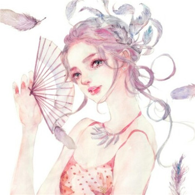意境唯美美女微信素描头像