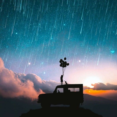 唯美星空背景图 宇宙山河浪漫 人间点滴温暖都值得我前进