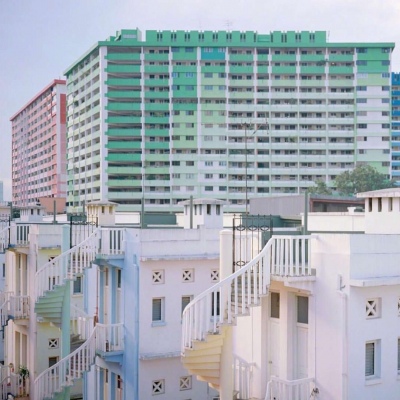 城市小清新背景图 清新色调的城市掠影