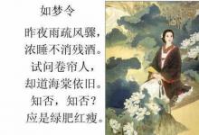 李清照《如梦令·昨夜雨疏风骤》诗词原文赏析