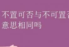 不置可否与不可置否意思相同吗？
