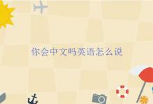 你会中文吗英语怎么说