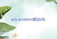 any problem要加s吗