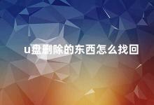 u盘删除的东西怎么找回 U盘误删文件怎么恢复