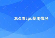 怎么看cpu使用情况 如何查看CPU使用情况