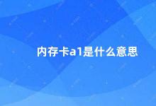 内存卡a1是什么意思 内存卡A1高性能存储标准