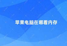 苹果电脑在哪看内存 苹果电脑内存查看方法