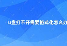 u盘打不开需要格式化怎么办 如何解决U盘打不开的问题