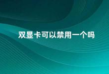 双显卡可以禁用一个吗 双显卡的使用与禁用