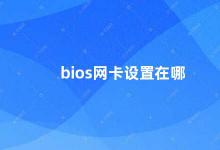 bios网卡设置在哪 如何设置BIOS中的网卡