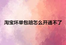 淘宝坏单包赔为何开通不了？要怎样开通？