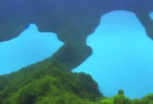 蓝水黄翡山水牌
