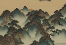 清代和田黄玉山水牌