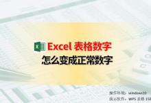 Excel表格数字怎么变成正常数字？